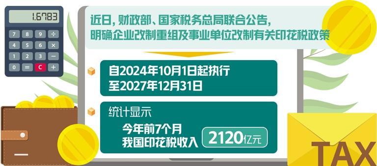 印花税新政策支持改制重组